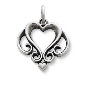 RARE “Ornate Open Heart” silver charm
